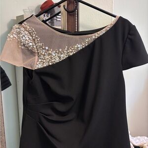 Black Asymmetrical Ruched Puff Sleeve Blouse